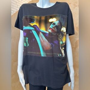 Black Tee with velvet Joker Print